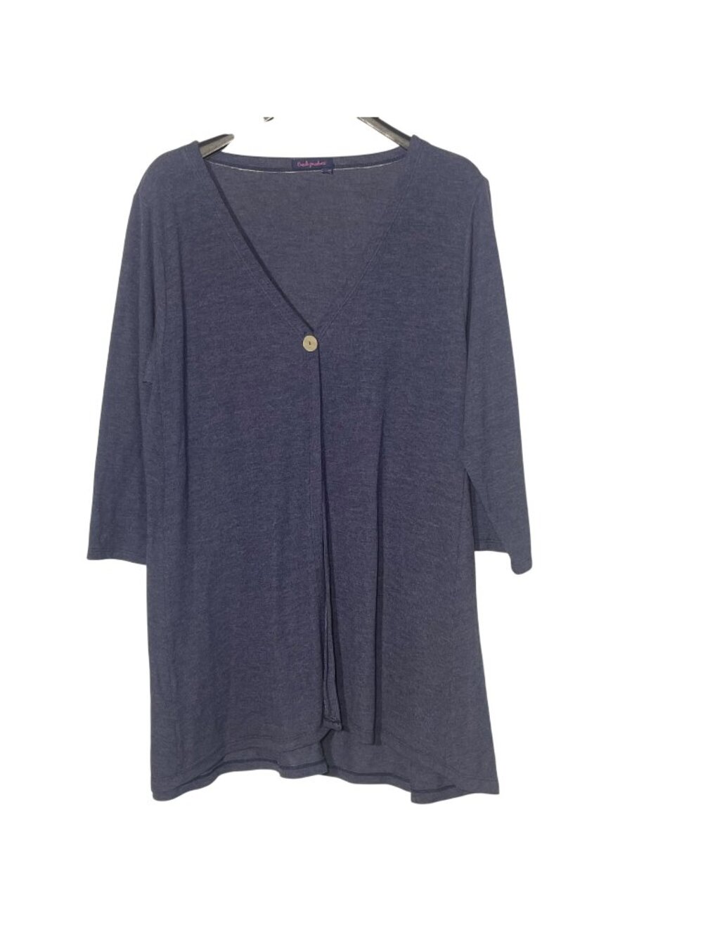 Fresh Produce 1 Button V-Neck Cardigan Blue Sz XL/XXL Minimalist Layering Beach